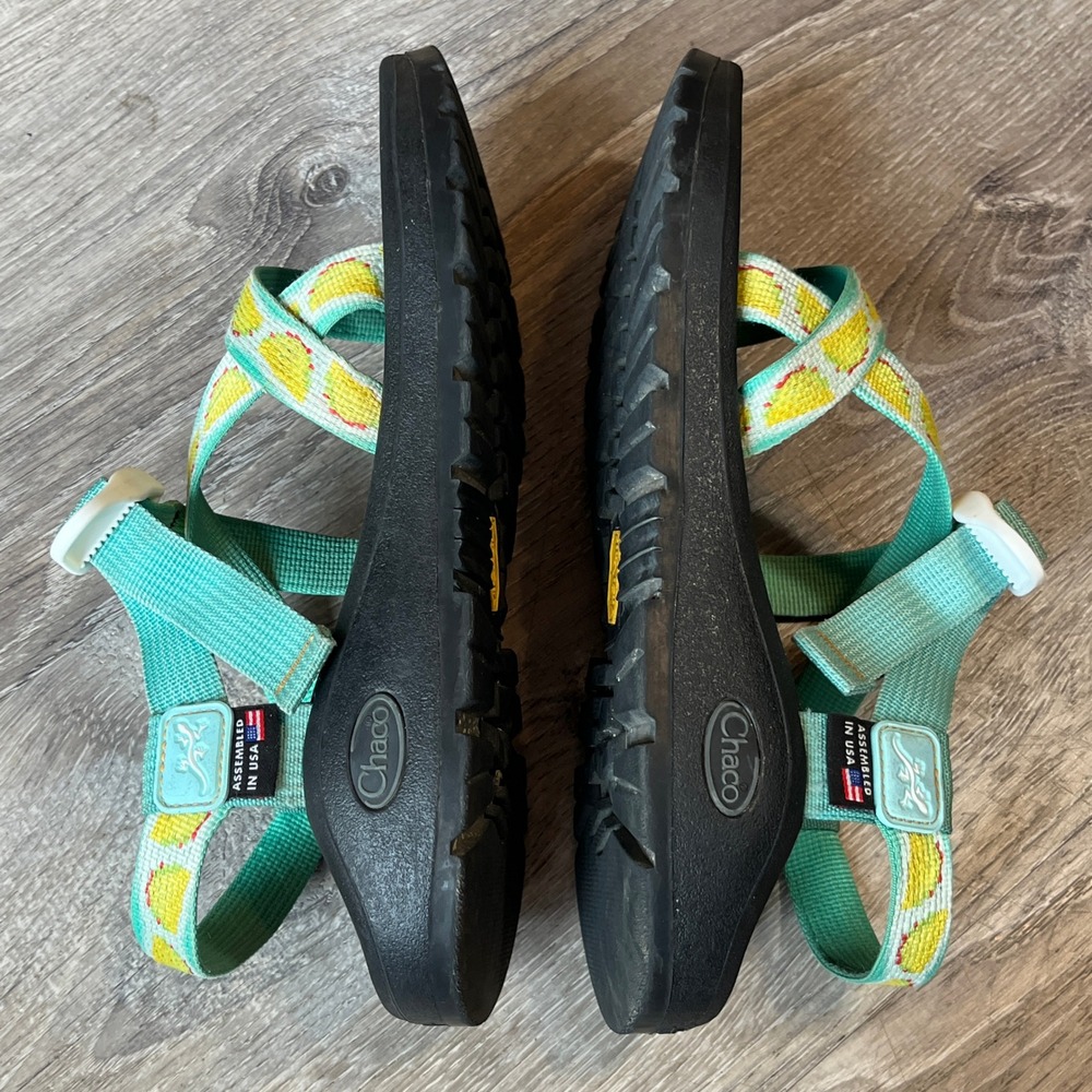 Chaco Z/1 Classic Sandals Womens 9 Taco Chaco Teal Yellow Vibram Hiking Shoes - Picture 2 of 7